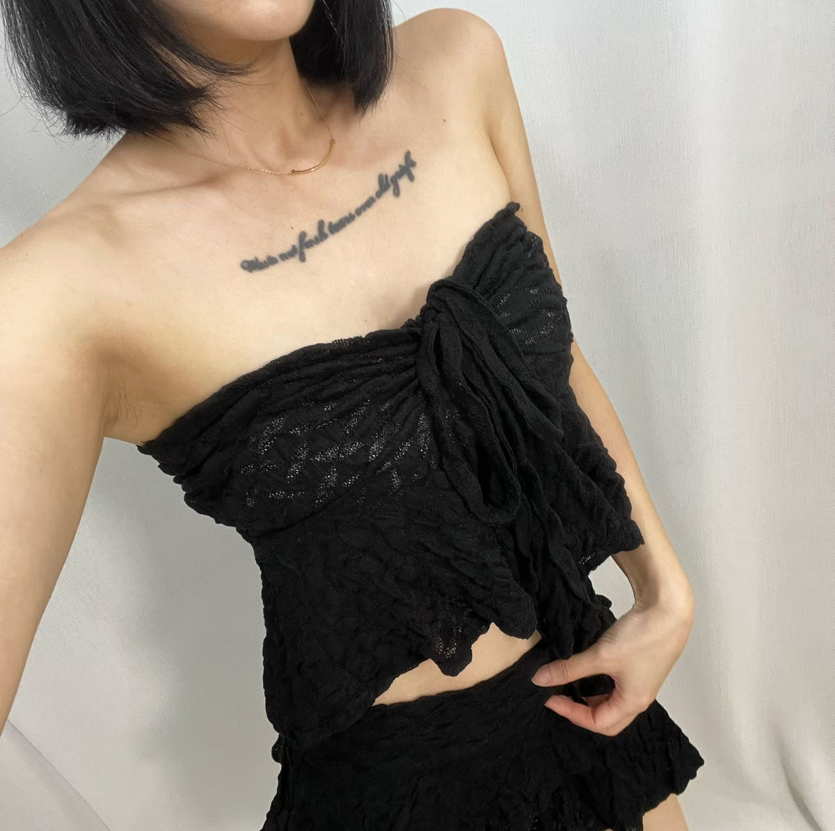 立體菱格蛋糕裙套裝