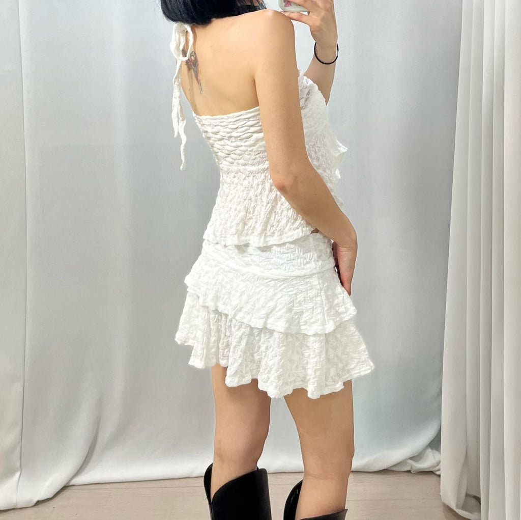 立體菱格蛋糕裙套裝